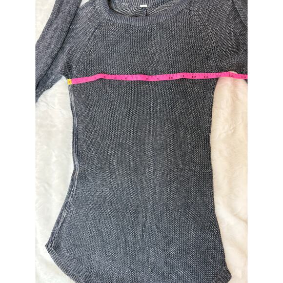 Lululemon Cabin Yogi Long Sleeve Boolux Sweater Inkwell Heather Gray Blue XS/ 2* - Picture 14 of 16